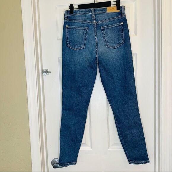 7 For All Mankind Luxe High Waist Ankle Skinny Jeans Size 26 - Picture 3 of 11